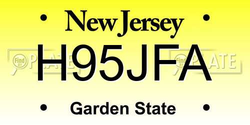 H95JFA New Jersey License Plate