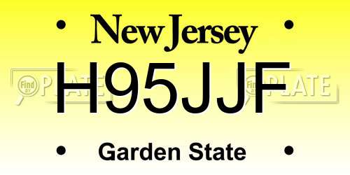 H95JJF New Jersey License Plate