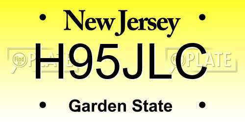 H95JLC New Jersey License Plate