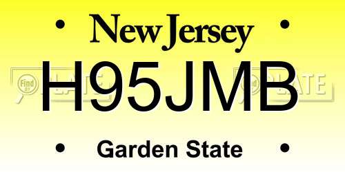 H95JMB New Jersey License Plate