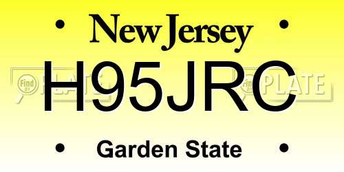 H95JRC New Jersey License Plate