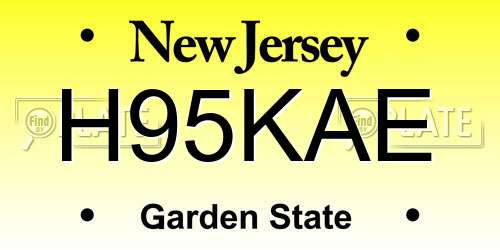 H95KAE New Jersey License Plate