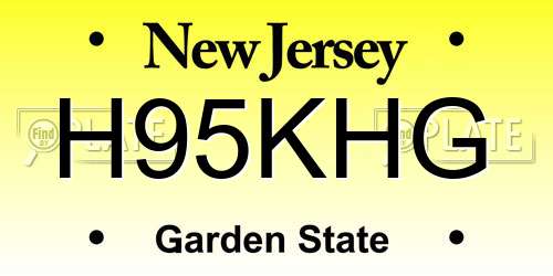 H95KHG New Jersey License Plate