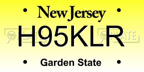 H95KLR New Jersey License Plate