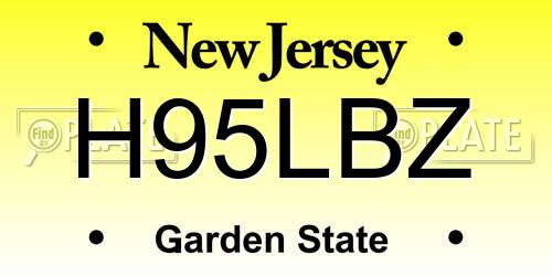 H95LBZ New Jersey License Plate