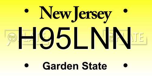 H95LNN New Jersey License Plate