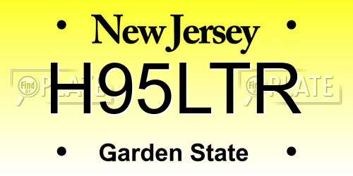H95LTR New Jersey License Plate