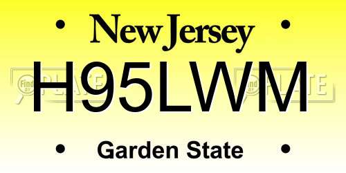 H95LWM New Jersey License Plate