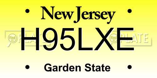 H95LXE New Jersey License Plate