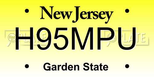 H95MPU New Jersey License Plate
