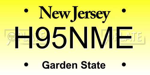 H95NME New Jersey License Plate