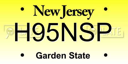 H95NSP New Jersey License Plate