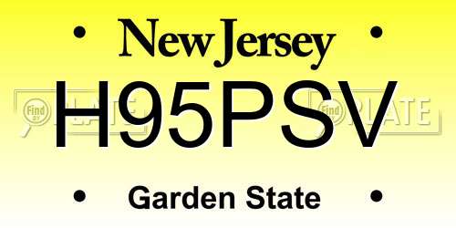 H95PSV New Jersey License Plate