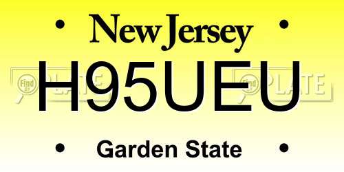 H95UEU New Jersey License Plate