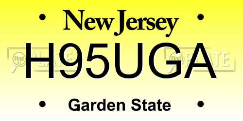 H95UGA New Jersey License Plate