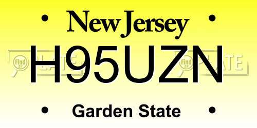 H95UZN New Jersey License Plate