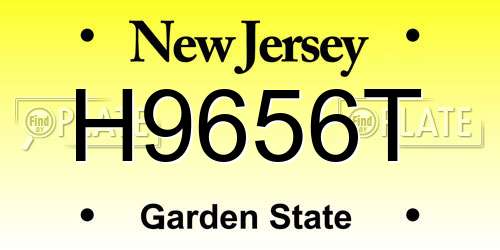 H9656T New Jersey License Plate