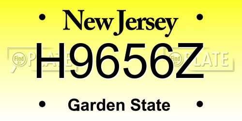 H9656Z New Jersey License Plate