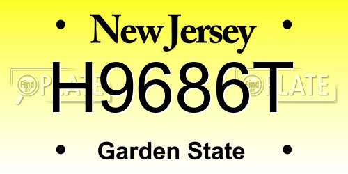 H9686T New Jersey License Plate