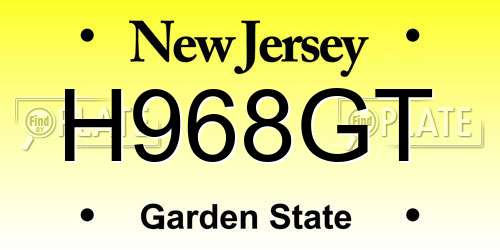 H968GT New Jersey License Plate