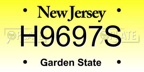 H9697S New Jersey License Plate