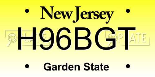 H96BGT New Jersey License Plate