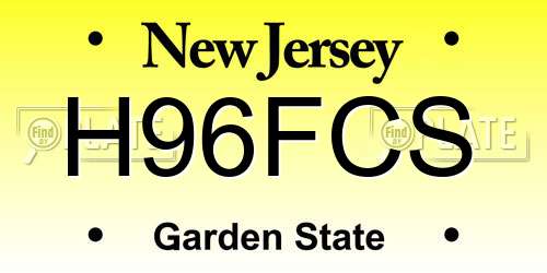 H96FCS New Jersey License Plate