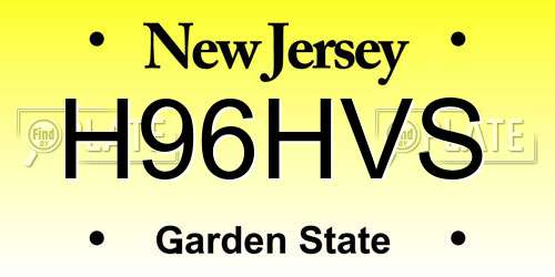 H96HVS New Jersey License Plate