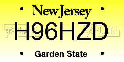 H96HZD New Jersey License Plate