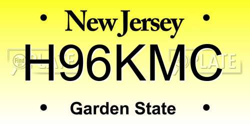H96KMC New Jersey License Plate