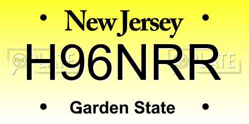 H96NRR New Jersey License Plate