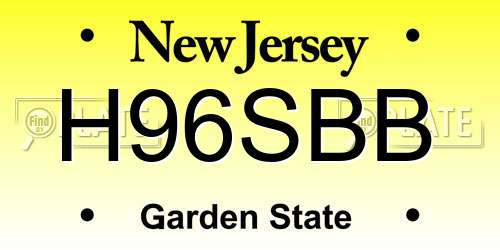 H96SBB New Jersey License Plate