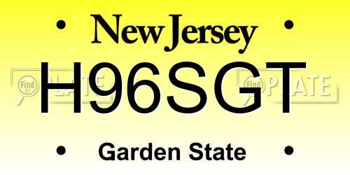 H96SGT New Jersey License Plate