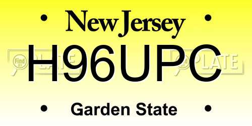 H96UPC New Jersey License Plate