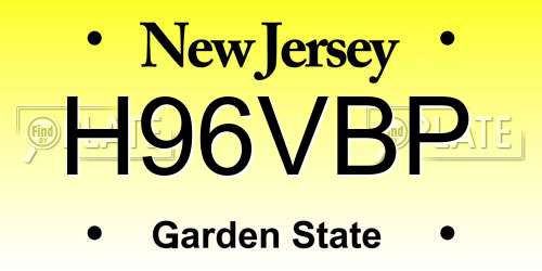 H96VBP New Jersey License Plate