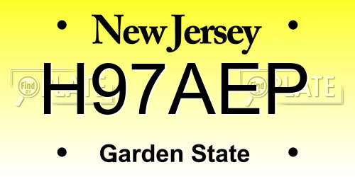 H97AEP New Jersey License Plate