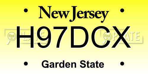 H97DCX New Jersey License Plate
