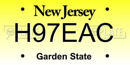 H97EAC New Jersey License Plate