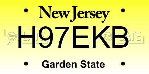 H97EKB New Jersey License Plate