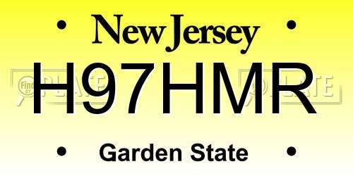 H97HMR New Jersey License Plate