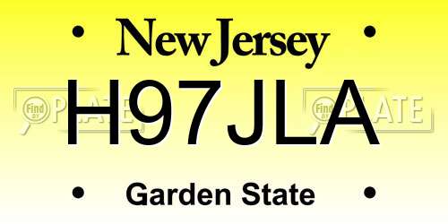 H97JLA New Jersey License Plate