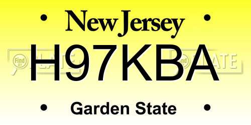 H97KBA New Jersey License Plate