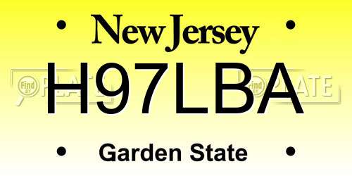 H97LBA New Jersey License Plate