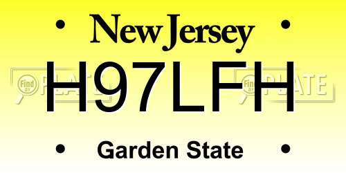 H97LFH New Jersey License Plate