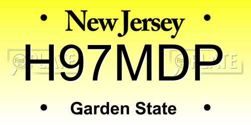 H97MDP New Jersey License Plate