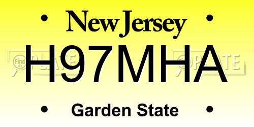 H97MHA New Jersey License Plate