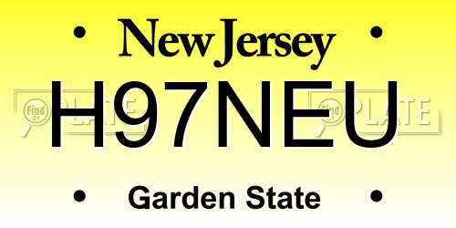 H97NEU New Jersey License Plate