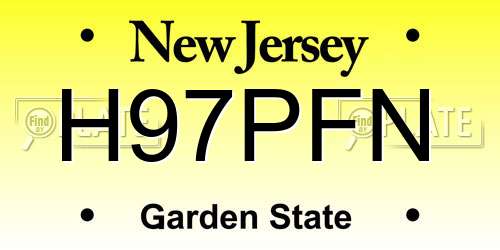 H97PFN New Jersey License Plate