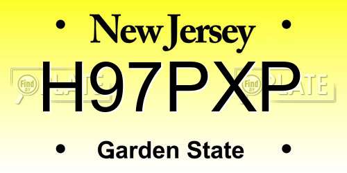 H97PXP New Jersey License Plate