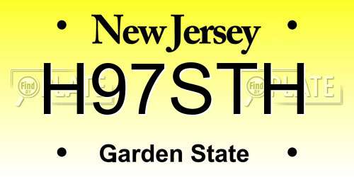 H97STH New Jersey License Plate